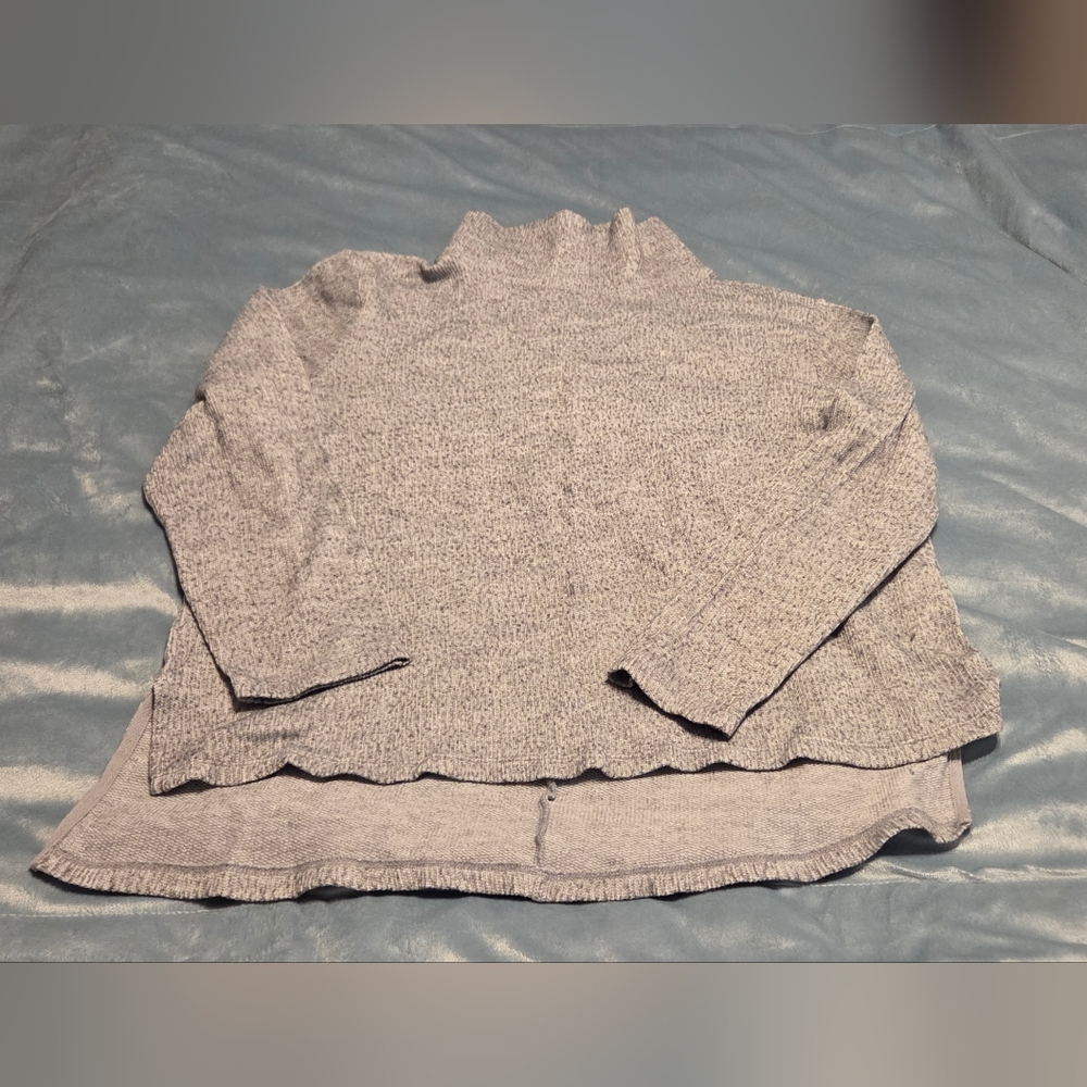 Ava & Viv Plus Size Gray Cowl Neck Sweater. 1X EUC